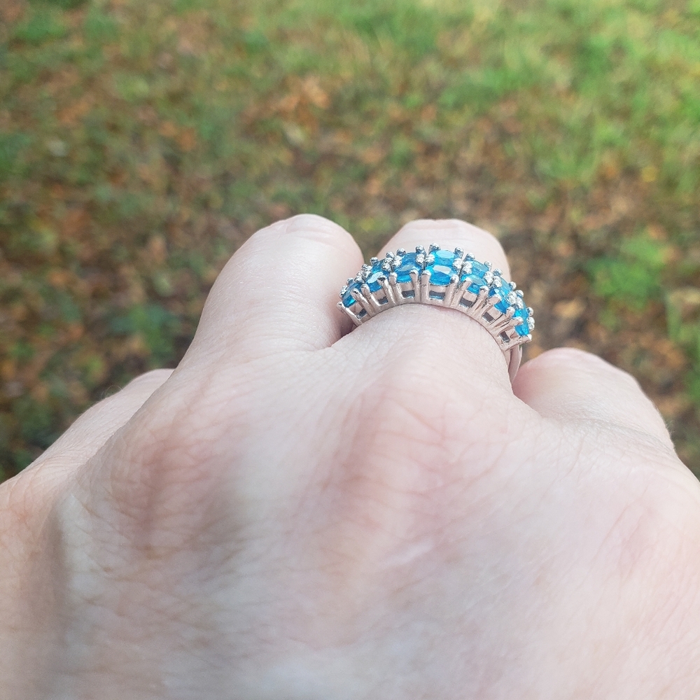 Neon Blue Apatite Ring - Picture 11 of 11